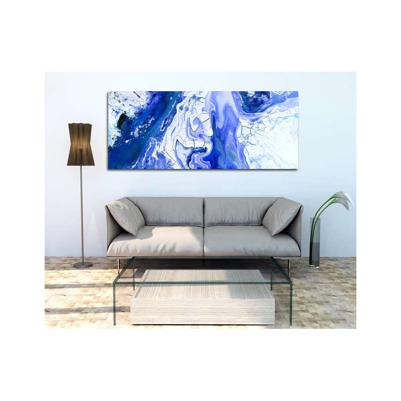 Arte moderno-Abstracto azul texturas cuarteadas-decoración pared-Cuadros Abstractos Pintura Abstracta-venta online